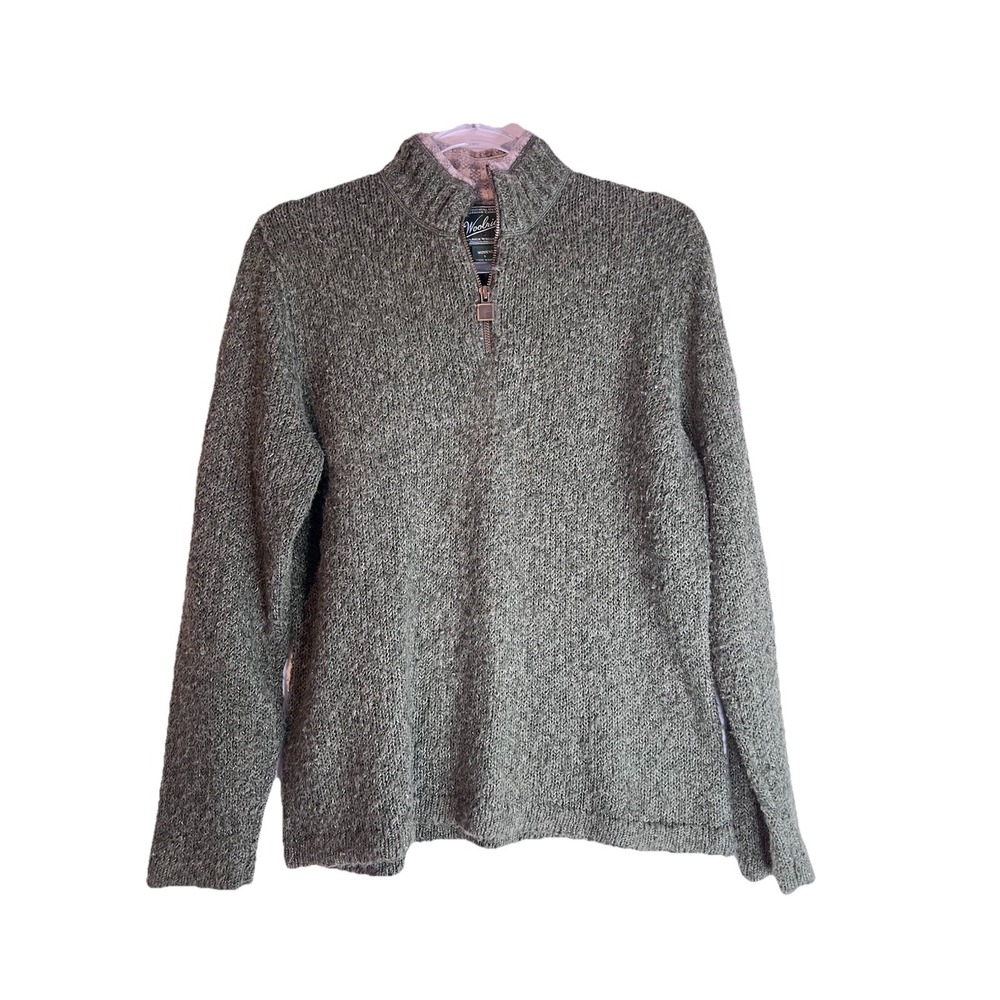Woolrich Womens Sweater Green Knit Pullover Womens L Ramie‎ Mix Warm Casual Fall